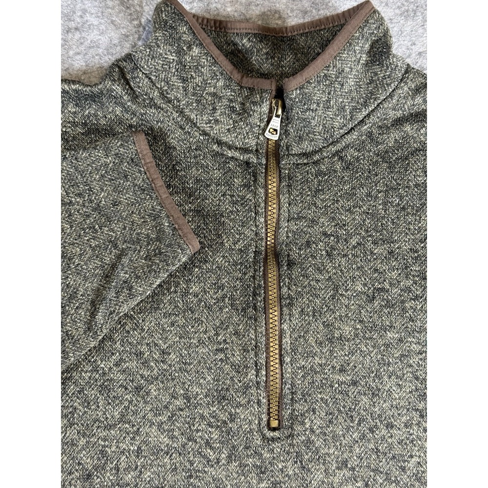 Weatherproof 1/4 Zip Pullover Mens XL‎ (measures as L) Brown Herringbone Sweater